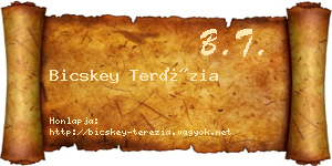 Bicskey Terézia névjegykártya